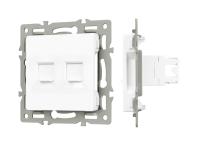 Механизм компьютерной розетки двойной SCT-MPC2-PL-WH (RJ-45, CAT6)
