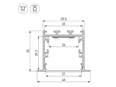 Профиль LINIA49-F-M-2500 WHITE