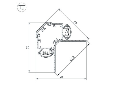 Профиль ARH-DECORE-S6-EXT-2000 ANOD внешний
