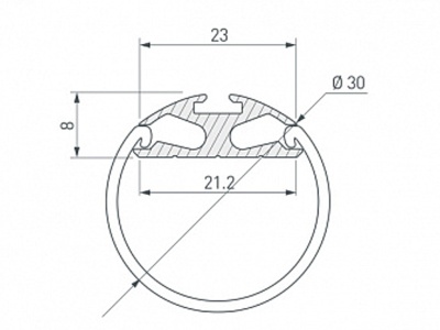 Профиль ROUND-D30-2000 ANOD