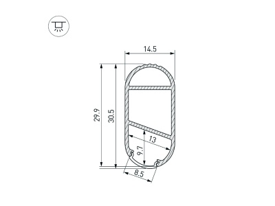 Профиль WARDROBE-1530-2000 ANOD BLACK