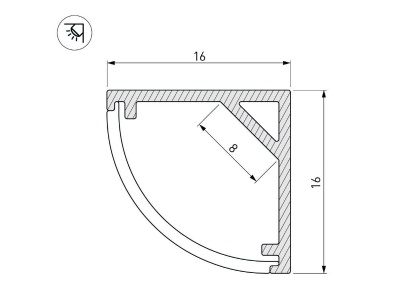 Профиль SL-KANT-H16-2000 ANOD