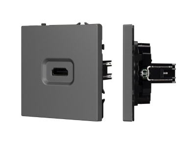 Механизм HDMI розетки SCT-NOBE-MHD1-SFPL-GR