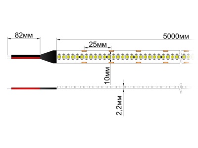 Чертеж Светодиодная лента RT6-3528-240 24V  Cool 4х 1200 LED