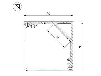 Профиль SL-KANT-H30-2000 ANOD