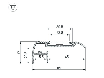 Профиль STAIR-W65-2000 ANOD