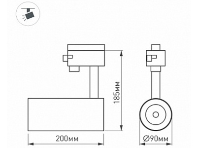 Светильник LGD-GERA-4TR-R90-30W (BK, 24 deg)