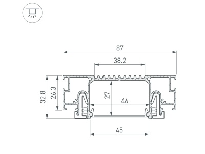 Профиль STRETCH-41-CEIL-CENTER-2000 WHITE