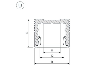 Профиль SL-SLIM-H13M-2000 ANOD