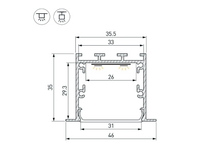 Профиль LINIA49-F-M-3000 BLACK