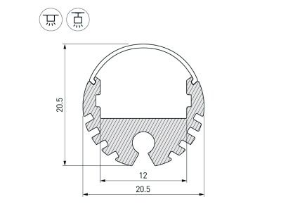 Профиль ROUND-D20-2000 ANOD