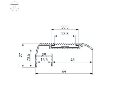 Профиль STAIR-W65-2000 ANOD BLACK