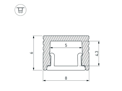 Профиль SL-MINI-8-H6-2000 ANOD