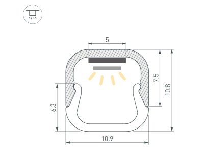 Профиль LINE-D-1111-2000 SQUARE ANOD