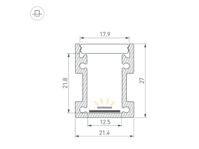 Профиль FLOOR22-H27-2000 ANOD
