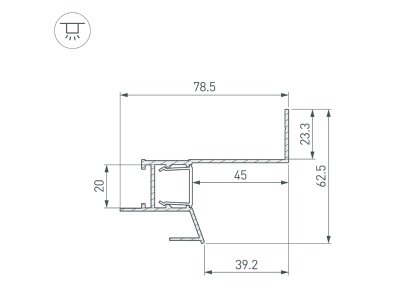 Профиль СEIL-S18-SHADOW-SIDE-3000 WHITE