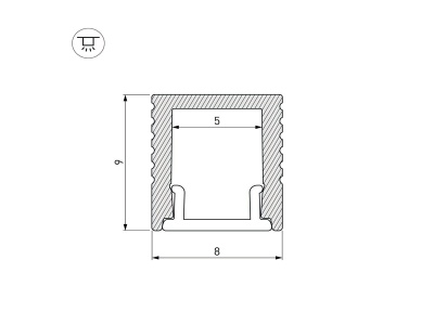 Профиль SL-MINI-8-2000 ANOD BLACK
