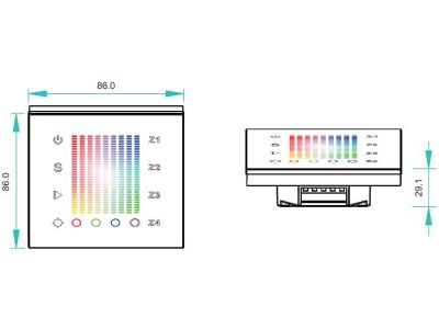 Панель Sens SR-2831AC-RF-IN White (220V,RGB,4зоны) 3