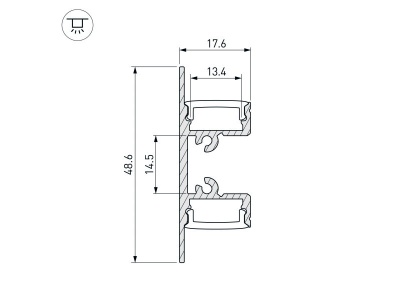Профиль ARH-WALL-1849-DUAL-2000 ANOD