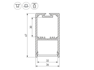 Профиль SL-LINE-3667-3000 ANOD