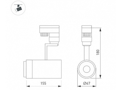 Светильник LGD-ZEUS-4TR-R67-10W (WH, 20-60 deg)