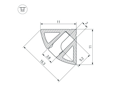 Профиль SL-KANT-H11-2000 ANOD BLACK