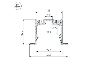 Профиль SL-LINIA49M-F-2000 BLACK